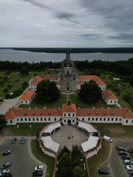 Widok Lotu Ptaka Klasztor Pazaisli Litwie — Zdjęcie stockowe