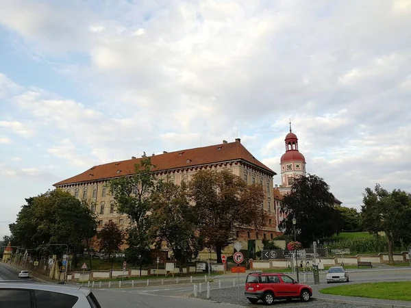 Historyczne Centrum Miasta Roudnice Nad Label Zamkiem Roudnice Czechy — Zdjęcie stockowe
