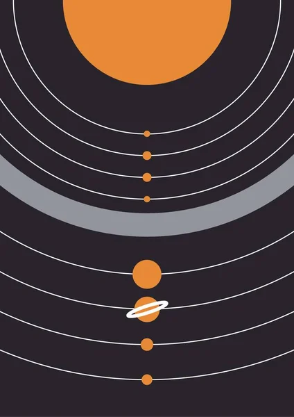 Вертикальная Иллюстрация Планет Солнечной Системы — стоковое фото