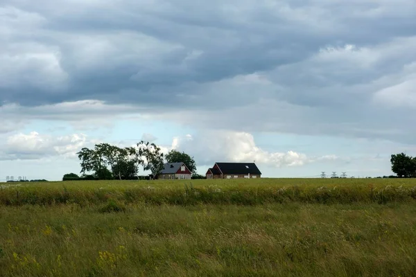Barseback Teki Çiftlik Evlerinin Hava Görüntüsü — Stok fotoğraf