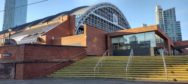 Zewnątrz Manchester Central Convention Complex Manchesterze Anglia Niebieskim Niebem — Zdjęcie stockowe