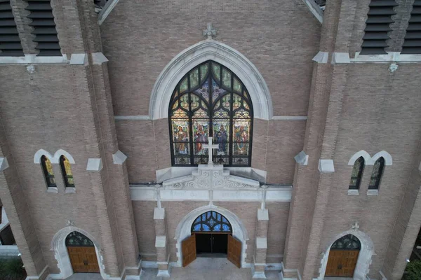 Heilige Familie Kathedraal Ingang Van Tulsa — Stockfoto