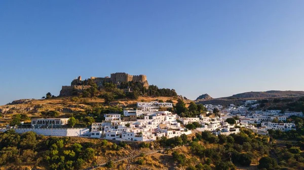 Una Vista Aérea Isla Rodas Día Soleado Grecia — Foto de Stock