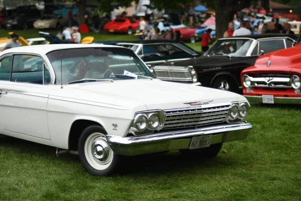 Une Impala Chevrolet Blanche 1964 Exposition — Photo