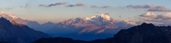 Vue Panoramique Sur Les Montagnes Suisses Dom Partir Loetschenpass Sac — Photo