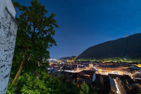 Utsikten Över Den Gamla Staden Brasov Från Vita Tornet Vid — Stockfoto
