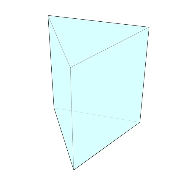 Contorno Una Forma Geometrica Triangolare Prisma Con Riempimento Blu — Foto Stock