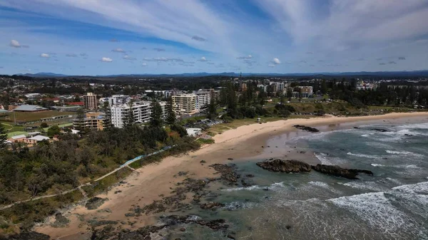 Vue Panoramique Town Beach Port Macquarie Nsw Avec Des Arbres — Photo