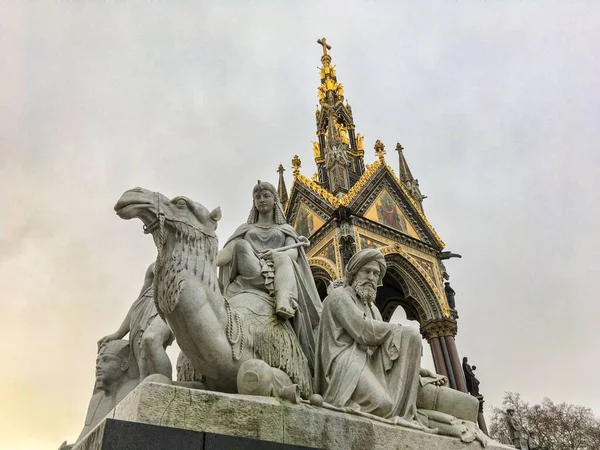Low Angle View Africa Group Sculpture Albert Memorial — стоковое фото