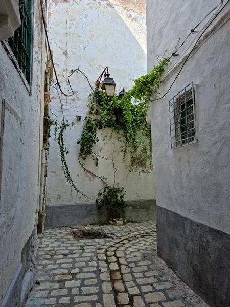 古城的一条狭窄的鹅卵石街 — 图库照片