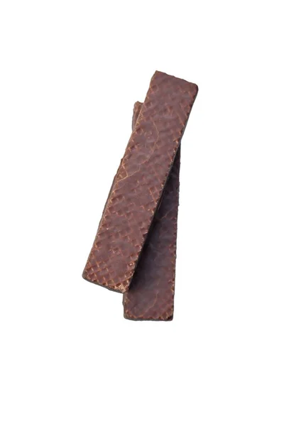 Primer Plano Vertical Obleas Chocolate Aisladas Sobre Fondo Blanco — Foto de Stock