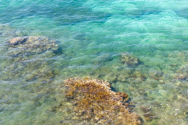 Die Felsen Unter Einem Transparenten Meerwasser — Stockfoto