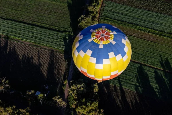 stock image An aerial view of colorful hot air balloon