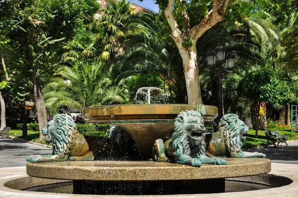 Fountain Lions Puertollano Spain — Stock Photo, Image