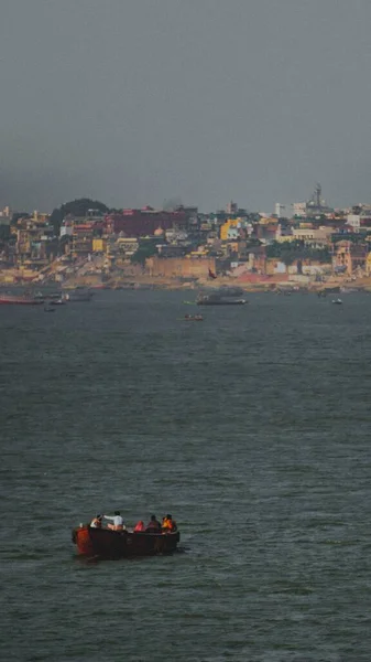 Ghats Varanasi Avec Une Vue Sur Ville — Photo