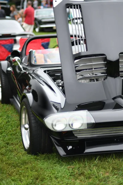 Czarny Samochód Retro Show — Zdjęcie stockowe
