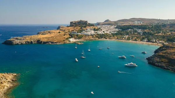 Una Vista Aérea Isla Rodas Durante Día Grecia — Foto de Stock