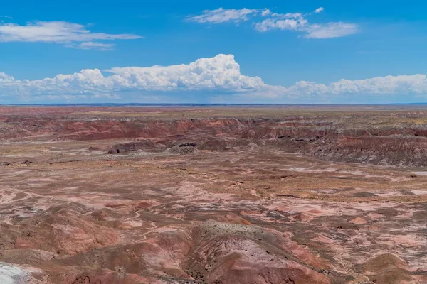 Painted Desert Badlands Blue Cloudy Sky Petrified Forest National Park — Stock Photo, Image