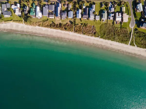 Antenn Utsikt Över Havet Och Cooks Beach Coromandel Halvön Nya — Stockfoto