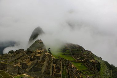 Machu Picchu 'nun Peru' daki hava görüntüsü