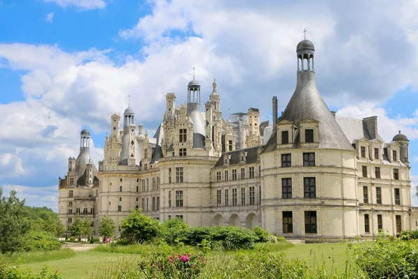 Chateau Chambord Den Molniga Himlen Centrala Frankrike — Stockfoto