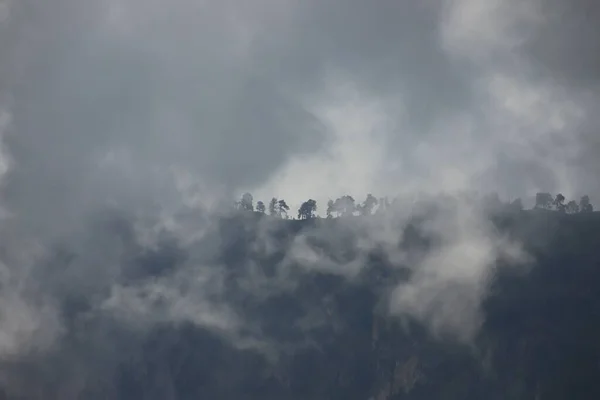 Landskap Utsikt Över Iztaccihuatl Nationalpark Med Berg Grumlig Bakgrund — Stockfoto