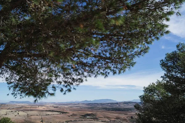 Een Luchtfoto Van Prachtige Bergen Espera Spanje — Stockfoto