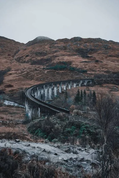 Egy Függőleges Felvétel Glenfinnan Viaduktról Skóciában — Stock Fotó