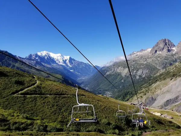 Beautiful View Mountains Ski Spot Summer Blanc — Stock Photo, Image