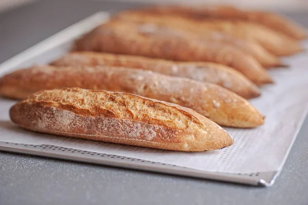 Fresh Assortments Baguette Breads Table Bakery — Stock Photo, Image