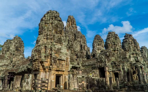 Exterior Buddhism Bayon Temple Siem Reap Cambodia Blue Sky — Stock Photo, Image
