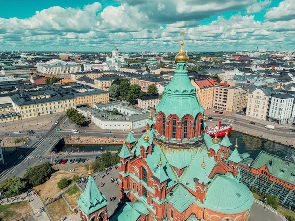 Tohle Helsinský Letecký Snímek Uspenské Katedrály — Stock fotografie