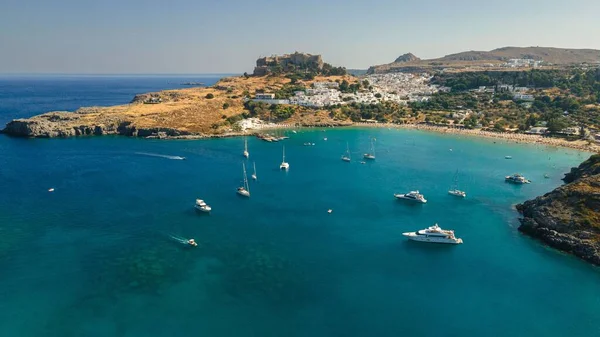 Una Vista Aérea Isla Rodas Durante Día Grecia — Foto de Stock