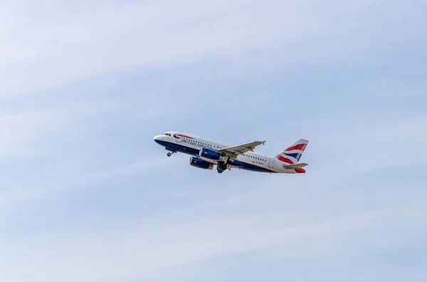 Aereo British Airways Airbus A319 Decolla Dall Aeroporto Josep Tarradellas — Foto Stock