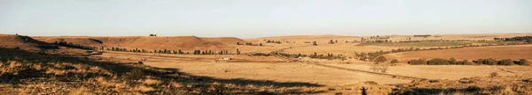 Uma Paisagem Panorâmica Vista Vale Deserto Com Plantas Verdes Céu — Fotografia de Stock