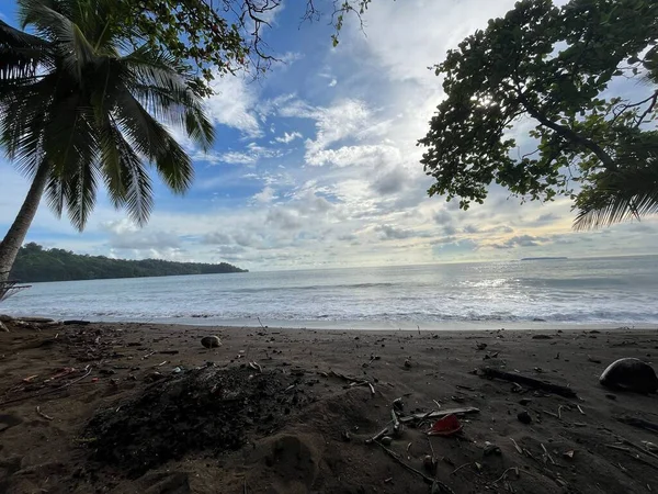 Een Prachtig Landschap Van Een Zandstrand Costa Rica — Stockfoto