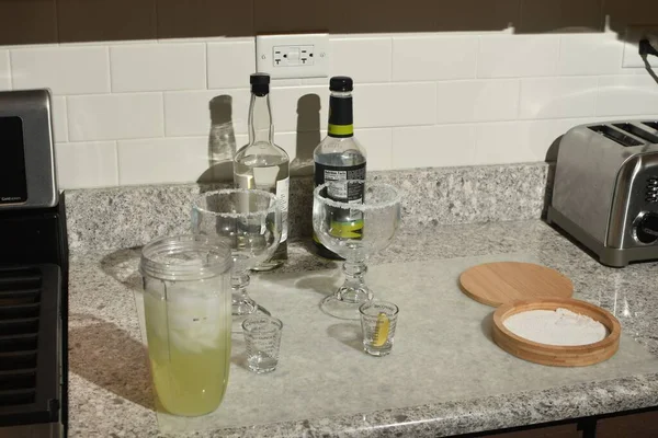 Processo Preparazione Dei Margarita Durante Periodo Quarantena — Foto Stock