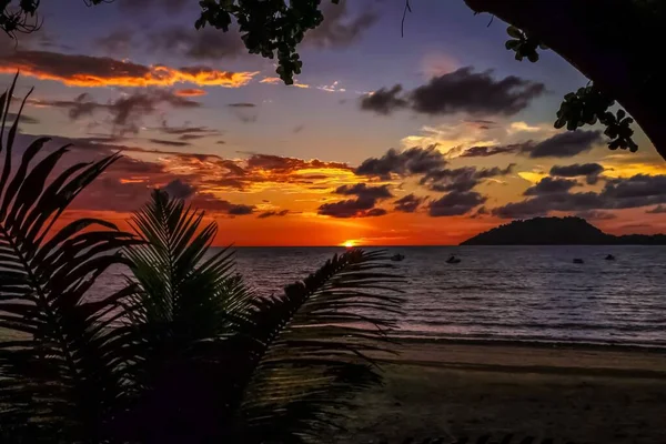 Schöner Sonnenuntergang Der Küste Von Nosy Madagaskar Mit Blick Auf — Stockfoto