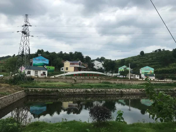 Hubei Çin Kırsalındaki Küçük Köyler — Stok fotoğraf