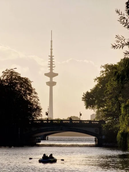 Вид Папороть Кумуеленбрюке Мунсбург Гамбург — стокове фото