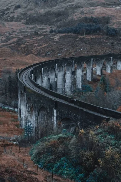 Μια Κάθετη Λήψη Του Glenfinnan Viaduct Στη Σκωτία — Φωτογραφία Αρχείου