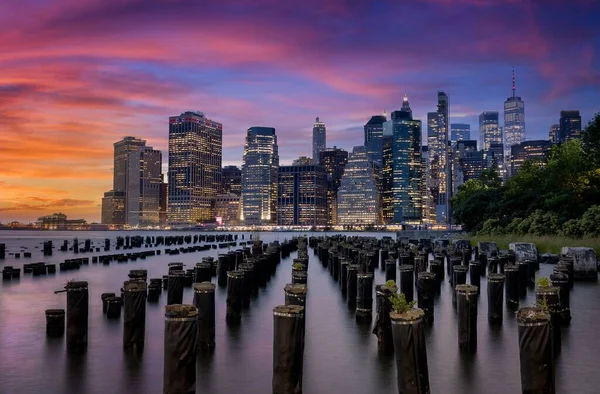 Вид Знаменитый Парк Олд Пье Бруклине Нью Йорк Фоне Красивого — стоковое фото
