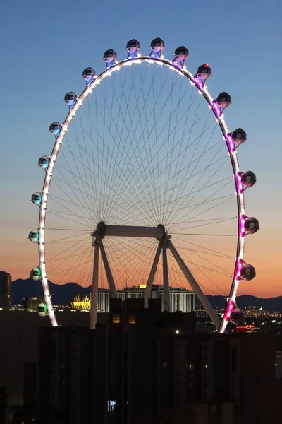 Een Prachtig Reuzenrad Las Vegas Strip Nachts — Stockfoto