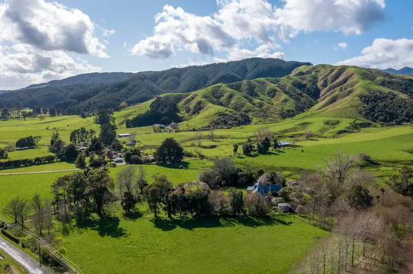 Letecký Pohled Úpatí Pohoří Tararua Levinu Horowhenui Novém Zélandu — Stock fotografie