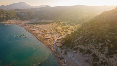 Yunanistan 'da gündüz vakti Rodos adasının havadan görüntüsü