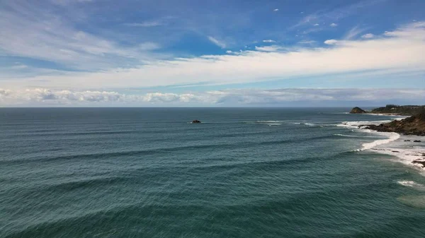 Вид Пляж Таун Біч Порт Маккарі Nsw Піщаним Скелястим Узбережжям — стокове фото