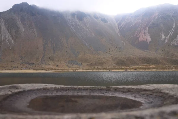 Estratovolcán Nevado Toluca México Con Vista Lago Día Sombrío —  Fotos de Stock