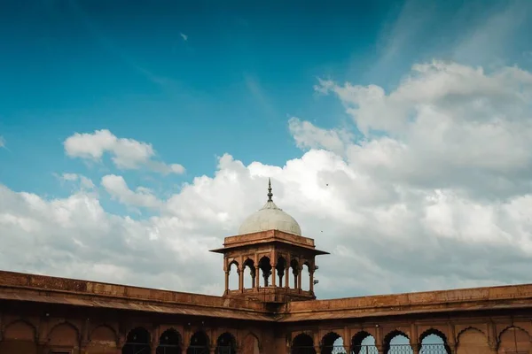 Jama Masjid Mecset Kupolája Kék Hátterében Delhi India — Stock Fotó