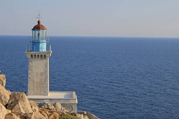 Cape Tainaro Fyr Mani Grekland Med Det Blå Havet Och — Stockfoto