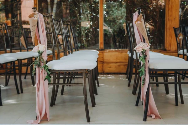 Mobília Com Decorações Casamento Festivas — Fotografia de Stock